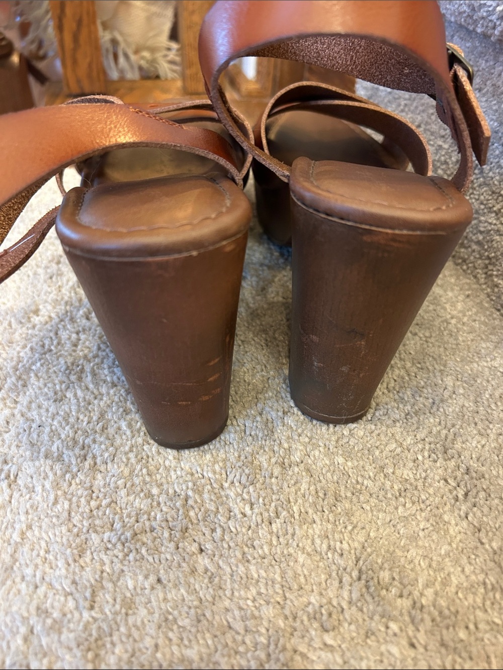 Universal Thread Tan Brown leather Crisscross Ankle Strap Sandals image 3